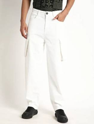Nalaka Loose Fit Men White Jeans