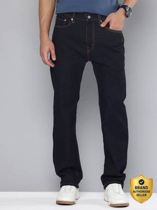 505 Men Straight Fit Mid Rise Dark Blue Jeans
