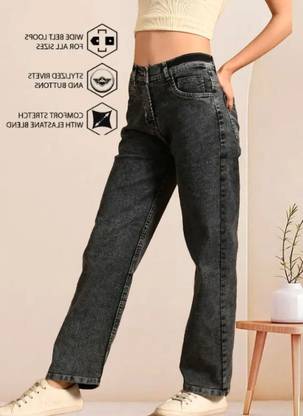 Relaxed Fit Women Black Jeans