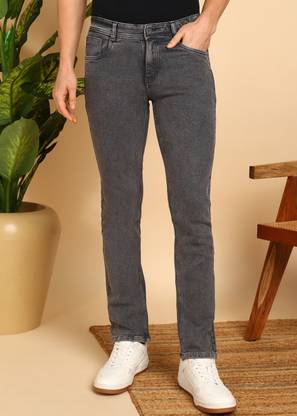 A Flash Relaxed Fit Men Grey Jeans