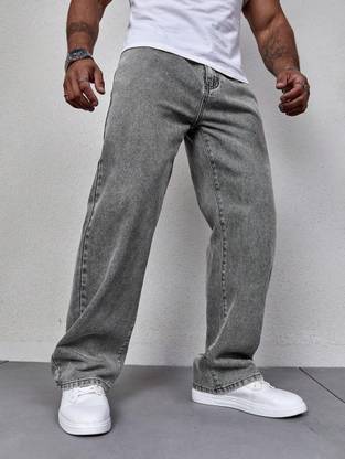 DENIM LOOK Loose Fit Men Grey Jeans