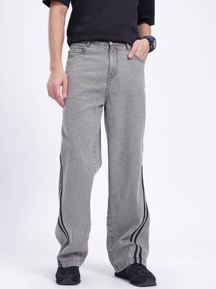 Glitchez Boot-Leg Men Grey Jeans