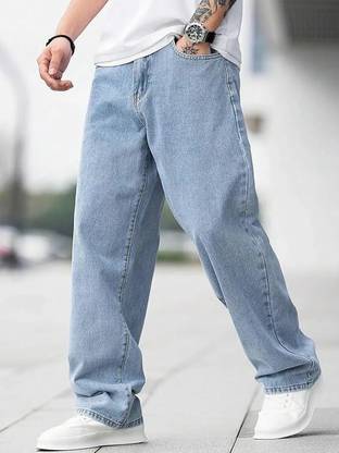 ANGERHOOD Loose Fit Men Light Blue Jeans