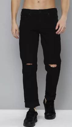 POKHINDA Slim Men Black Jeans