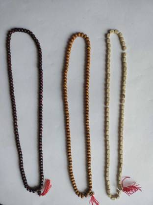 Firmus 3mm single round Tulsi mala kanthi for jaap and wearing (Pack 3) Deity Ornament