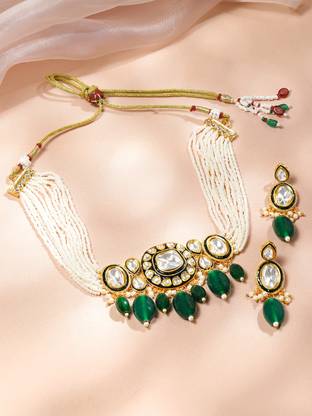 RUBANS Brass Gold-plated Gold Jewellery Set