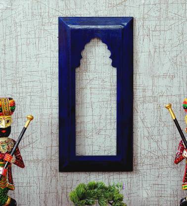 Craft Tree Wooden Handpainted Carved Wall Hanging Frame –Blue Color Wooden Jharokha