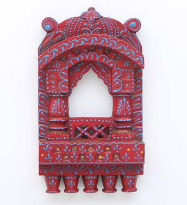 Navkar Handicraft Handcrafted Wall Hanging – Traditional Rajasthani Window Design |Home Decor Wooden Jharokha