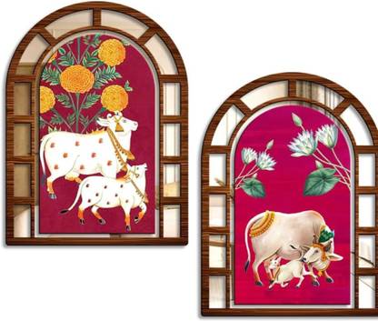 JIYA ART CRAFTS Wall Hanging Decorative Items Wooden Jharokha