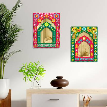 Craft Petals Wall Hanging Decorative Items | Wall Decoration Material | Jharokha Hanging Wooden Jharokha