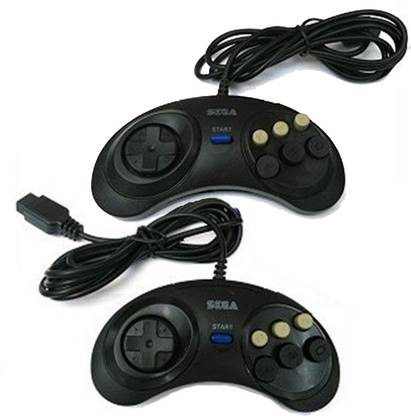 Clubics Sega Mega Drive Classic 16-Bit Genesis Controller- 6-Button Game pad  Joystick