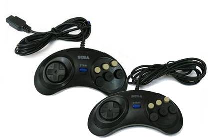 Clubics Sega Mega Drive 16-Bit Classic Genesis Controller- 6-Button Game pad  Joystick