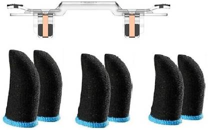 FKU 5.56 Mobile Game Controller [L1+R1] Trigger Aim Button & [3PAIR] Finger sleeve  Joystick