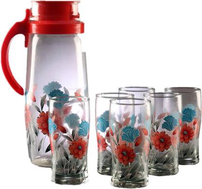 RRCH coloured lemon set 6 glass one jug 200 ml Jug Glass Set