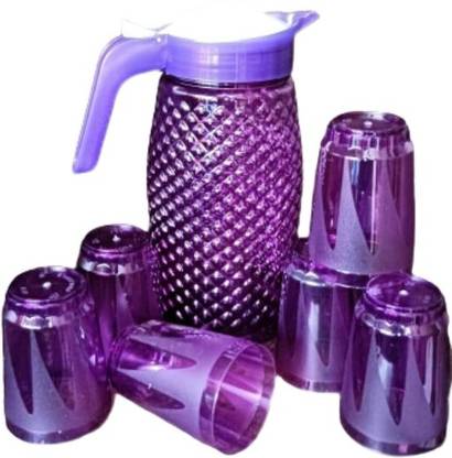 NECKTECH Beautiful Jug with 6 Pieces Glasses Set for Juice/Water Serve (2 L) N26 Jug Glass Set