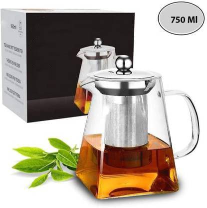 Avastro 750 ml Borosilicate Glass, Bone China Kettle Jug