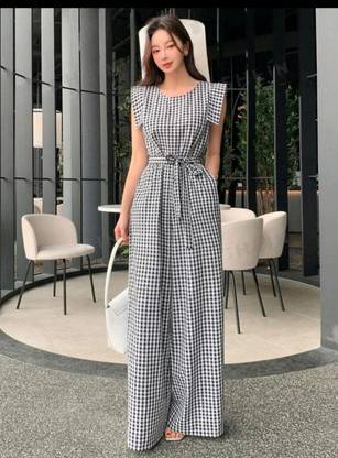 KI STUDIO Houndstooth Women Jumpsuit