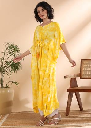 maaesa Printed Crepe Women Kaftan