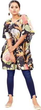 Floral Print Pure Cotton Women Kaftan