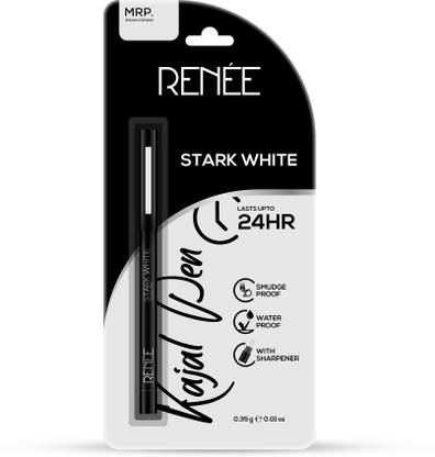 Renee Stark White Kajal Pen with Sharpener Long-lasting Matte Finish Kohl Pencil 0.35g