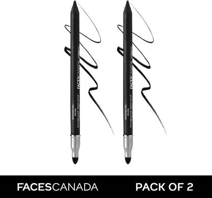 FACES CANADA Ultime Pro Intense Gel Kajal With Smudger & Sharpener | Pack of 2