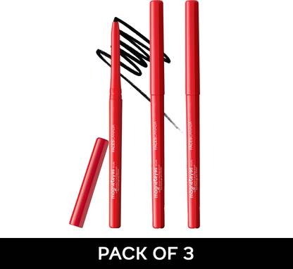 FACES CANADA Magneteyes Kajal Pack of 3, 24HR Long Stay, Smudge & Water Resistant, Fade Proof