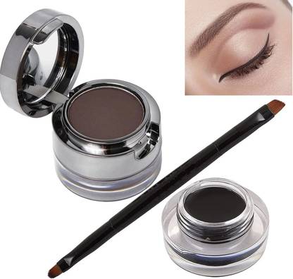 WECHARMERZ Gel Kajal Cake & Eyeliner 2in1 With Dual Side Applicator (4gm +3gm)
