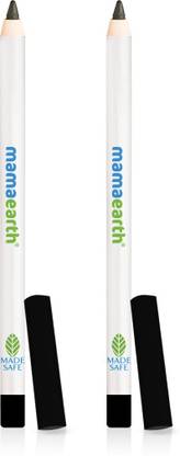 Mamaearth Charcoal Black Long Stay Kajal Kohl Pencil with Free Sharpener (Pack of 2)