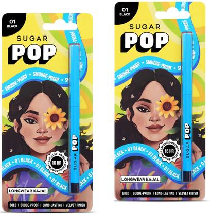 SUGAR POP Longwear Kajal - 01 Black 0.30g (Pack of 2)