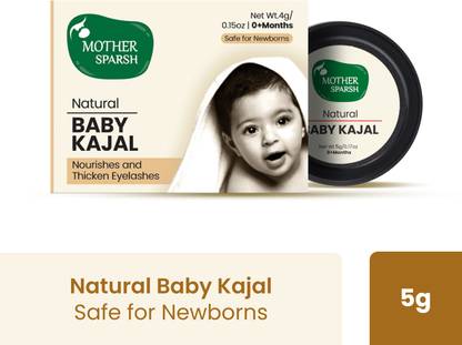 Mother Sparsh Natural Baby Kajal with Lead & Irritation Free,Made with Almond & Pure Cow Ghee