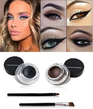 DARVING Gel Eyeliner, Black and Brown Eyeliner Waterproof Long Lasting Smudge Proof