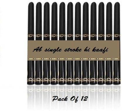 YELGO Perfect Waterproof Long Lasting-Eye liner cum Kajal (Black) (Pack of 12pcs)