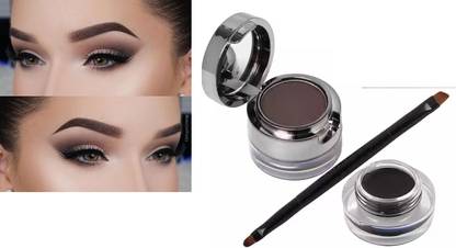 PERLENTE Long Lasting 2 in 1 Jet Black Waterproof Gel Kajal + Eye Liner 24 Hours Stay