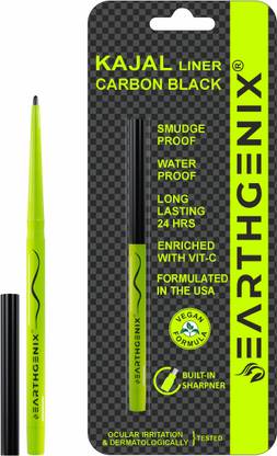 Earthgenix Kajal Liner Carbon Black, Enriched with vitamin – C, Formulated in the USA