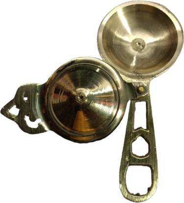 LUXMIRAMNA Brass / Pital Kajrota, Homemade Kajal Dani/ Pati / Box for Baby & Women-13 cm