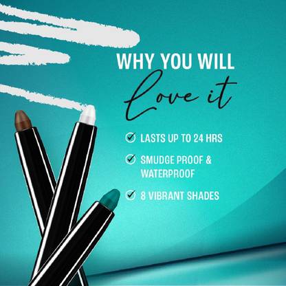 Lakmé Eyeconic Kajal, Matte Kajal Pencil that lasts 24 Hrs, Classic Brown