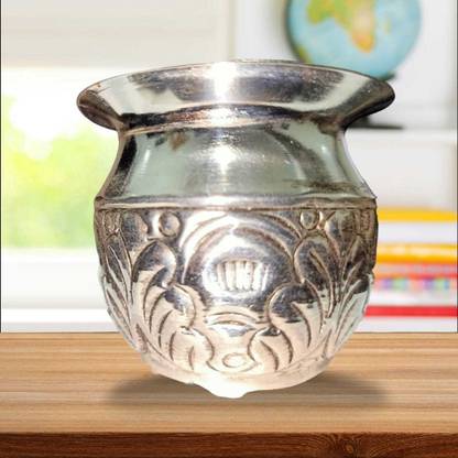 Effigy Onlinehub Pooja Kalash | Handicraft Lota | Silver Lota for Puja Pongal/Sankranti Puja Silver Plated Kalash
