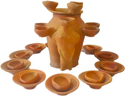 Deshi Kohar Chhath Puja Koshi Set/ Chhath Puja Set Pottery (Pack of 24) Table Diya Set