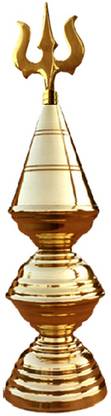 श्रीजीमथुरा Temple Kalash Pure Brass Orginal Vrindawani 3 Steps TRISHUL artical on top ब्रास कलश