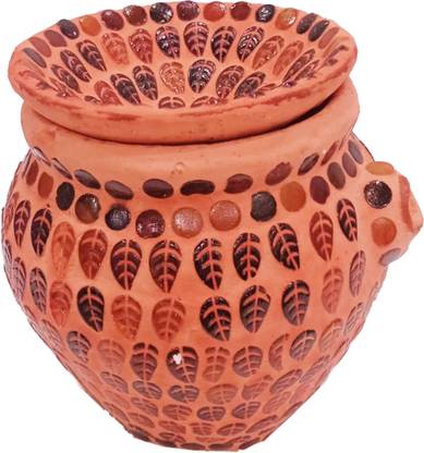 SEETASTIC Mitti Clay Kalash pooja karwa kalash karawa chauth for Women and Bridal Ceramic Kalash