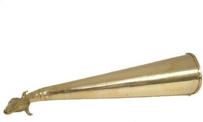 EliteTouch Shringi for Abhishek / Pure Brass Gaumukhi Shringi /Bathing Pot for Gods Brass Kalash