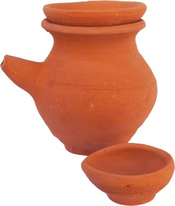 Hari Craft Handmade Karwa Chauth Karwa Lota for Pooja | Mitti Karwa, Mitti Lota, Karwa Earthenware Kalash