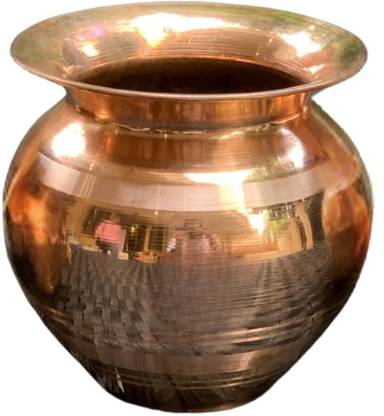 Shree Devansh 100% Pure Copper Kalsah, Copper Lota for Puja, Drinking Water, 8No, Copper Kalash