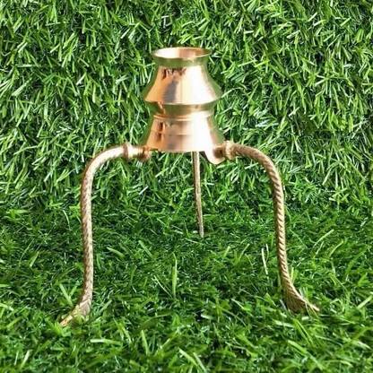 salvusappsolutions Shivling Jal Abhishek Stand with Lota for Worship and Rituals (3x4 inch.) Brass Kalash