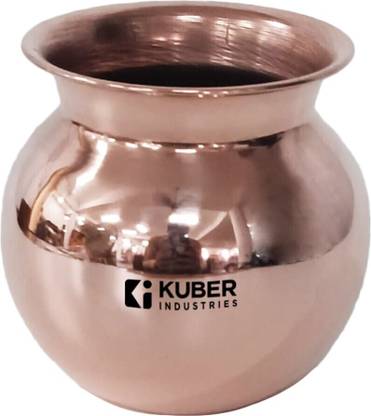 KUBER INDUSTRIES Copper Lota | Kalash for Puja 500 ml Copper Kalash