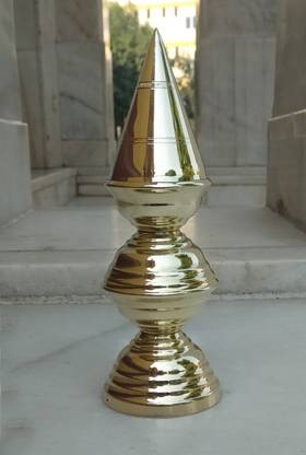 SHRIJIMATHURA shrijimathura/ temple kalsh for top 3 step pure brass lekar coated Brass Kalash