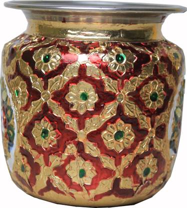 Antiques Nirmala Antiques Nirmala Steel Meenakari Kalash,Lota for Pooja Steel Kalash