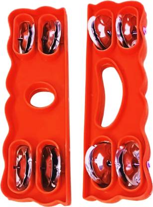 DOKCHAN Plastic Indian Musical Percussion Instrument Kartal | Red Manjira Kartal Instrument