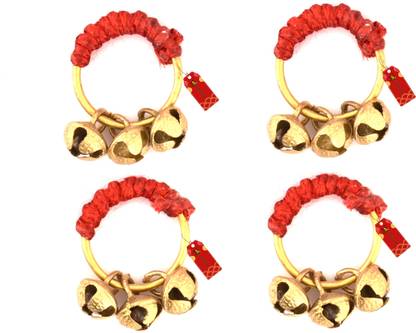 UAPAN Brass Ghungroo Kadi Fingers for Puja Aarti Hand Finger Clapping Ring(pack of 2) Kartal Instrument