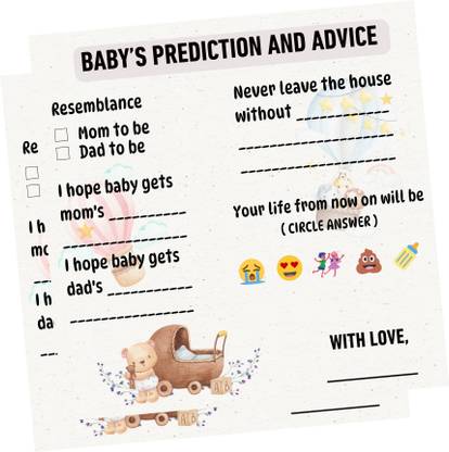 The Decor Cycle Baby Shower Prediction Game, pack of 20